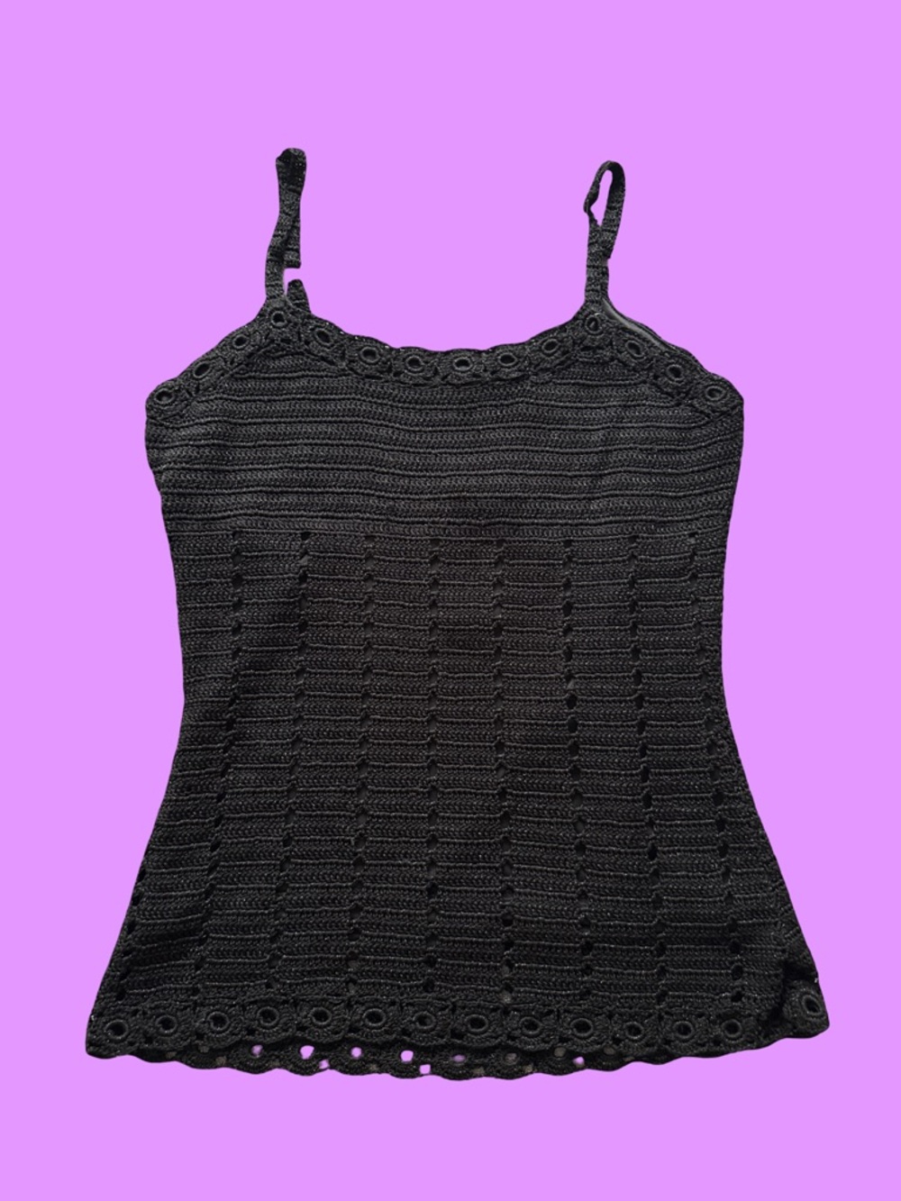 INC International Concepts Black Crochet Camisole Tank
